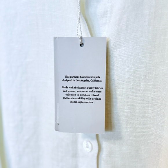 RAILS Nadia White Linen Tie-Front Button Down Mini Dress NWT - Medium - Picture 3 of 10